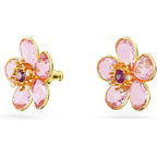 Swarovski Florere Necklace and Earrings Collection, Pink Crystals, Yellow Crystals, Gold Tone Metal Finish