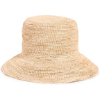 Hat Attack Women's Chic Crochet Straw Bucket Hat Natural