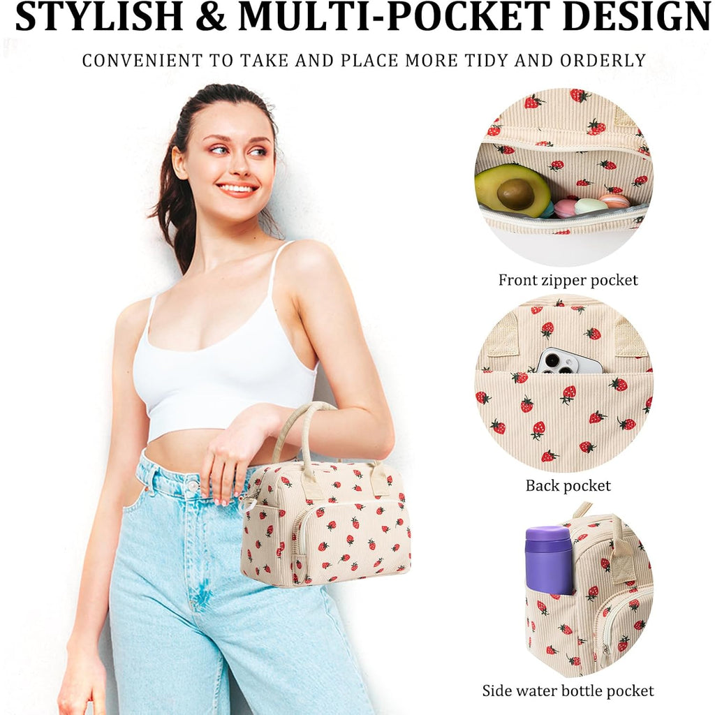 Mexs Insulated Lunch Bag For Women Men Large Reusable Lunch Box Adult Leakproof Portable Cooler Tote Bags For Work Picnic
