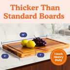 Non-Toxic Acacia Wood Cutting Board, Mineral Oil & Plastic Free, 16X11 In | Petroleum & Bpa Free. Fsc-Certified Wood. Knife-Friendly Surface. Beeswax, Flaxseed & Lemon Oil Finish.