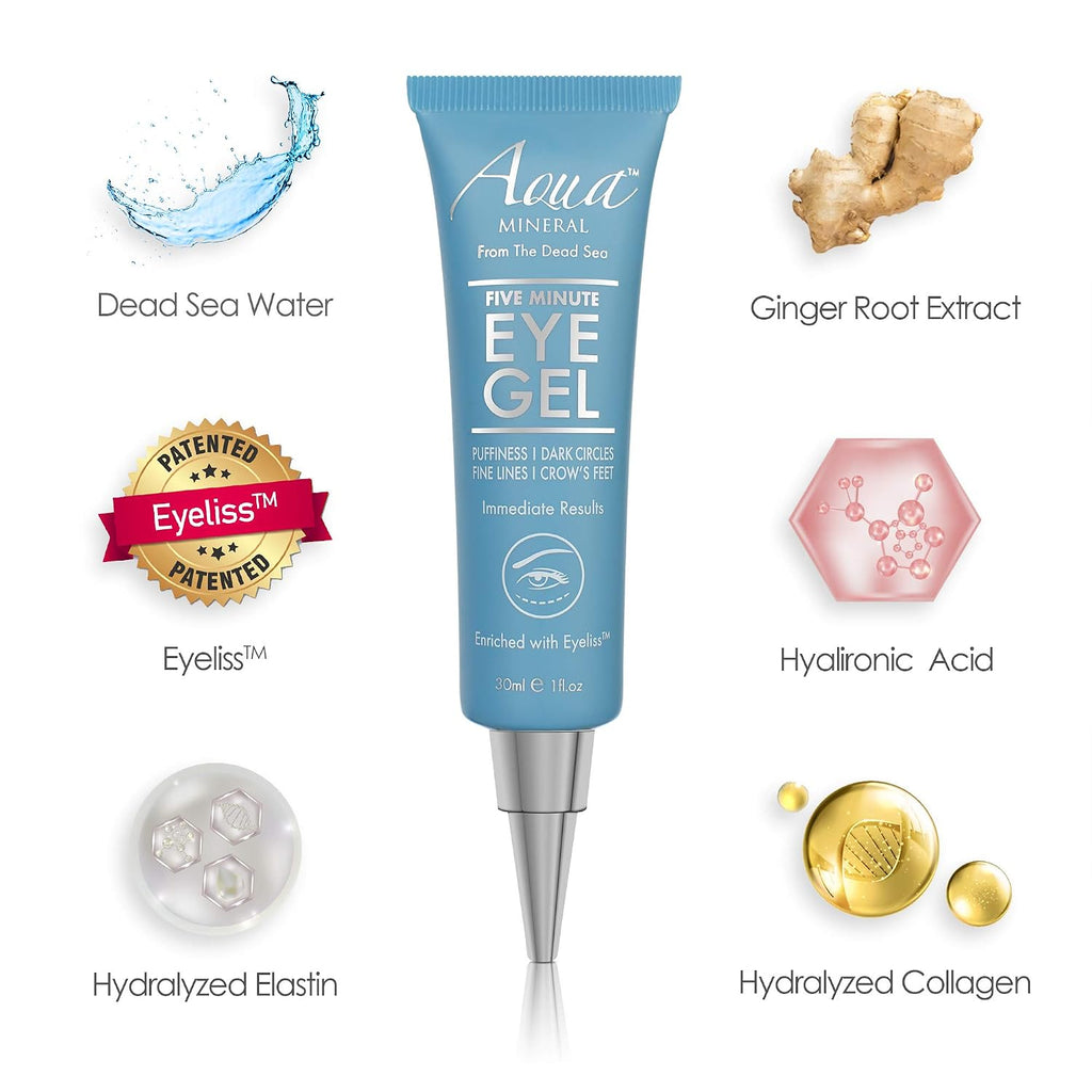 Puffy Eye Gel Instant Results – Naturally Rapid Reduction Eye Gel, Eliminate Wrinkles, Puffiness And Bags – Hydrating Eye Gel W/Green Tea Extract By Aqua Mineral – 1 Oz
