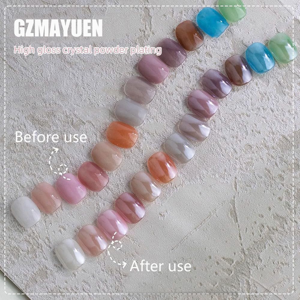 2Pcs Moonlight White Chrome Nail Powder, Magic Clear Pearlescent Mirror Effect Nail Glitter Powder, Pearl Chrome Pigment for Nail Art Decoration