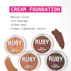 Ruby Kisses 3D Face Creator Cream Foundation & Concealer, 12 Hours Long Lasting, Medium to Full Coverage, Non-Greasy, Ideal for Makeup & Contour Palette (Level 14)