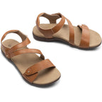 Rihero Orthopedic Sandals For Women Arch Support Comfortable Flat Sandals With Adjustable Strap For Summer Beach Walking