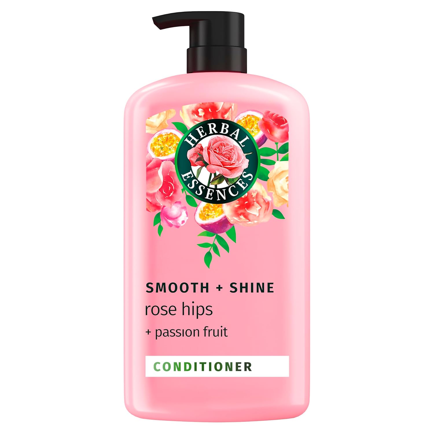 Herbal Essences Conditioner, Rose Hips + Passionfruit - Smooth Collection, Shiny Hair with Vitamin E & Jojoba, Safe for Color Treated Hair, Floral Scent, Cruelty-Free, Dermatologist-Tested, 29.2 Fl Oz