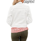 Grapent Women'S Basic Button Down Long Sleeve Stretchy Jean Trucker Denim Jacket