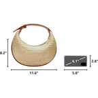 Herald Straw Crossbody Bag For Women Beach Woven Hobo Handbag Summer Chic Crescent Shoulder Purses With Adjustable Strap