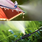 Goxawee Misting System, 26Ft (8M) Misting Line + 7 Brass Mist Nozzles + Brass Adapter(3/4"), Misters For Outside Patio Cooling Outdoor Garden Greenhouse Trampoline For Waterpark