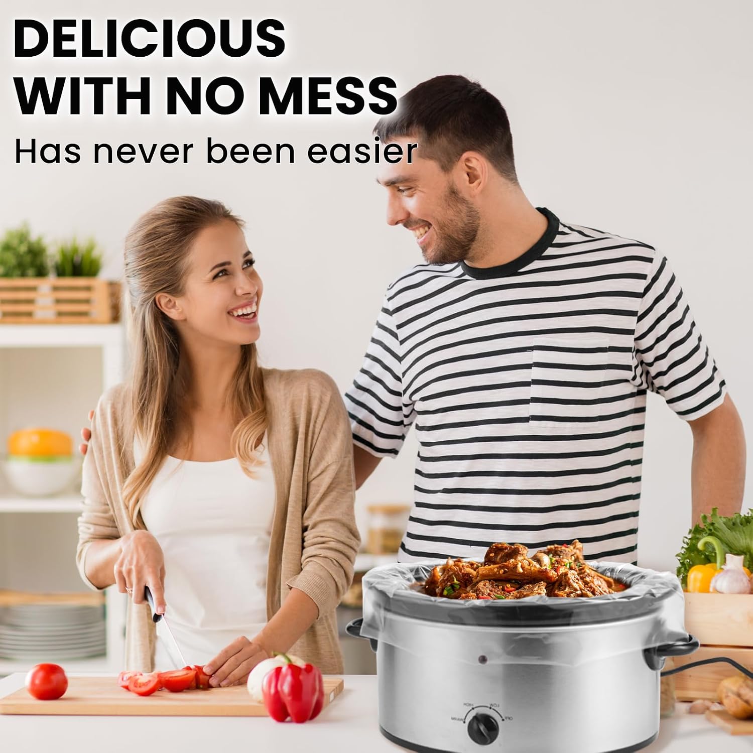 Olesbur 30 Count Slow Cooker Liners, 13"X21", Fits 3-8 Quarts, Disposable Pot Liners Compatible With Crockpot, Oval Large Size, Bpa-Free Cooking Bags, Kitchen Accessories, Cook With Ease