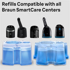 Braun Clean & Renew Refill Cartridges CCR, Replacement Shaver Cleaner Liquid Solution for Clean&Charge System, Pack of 4