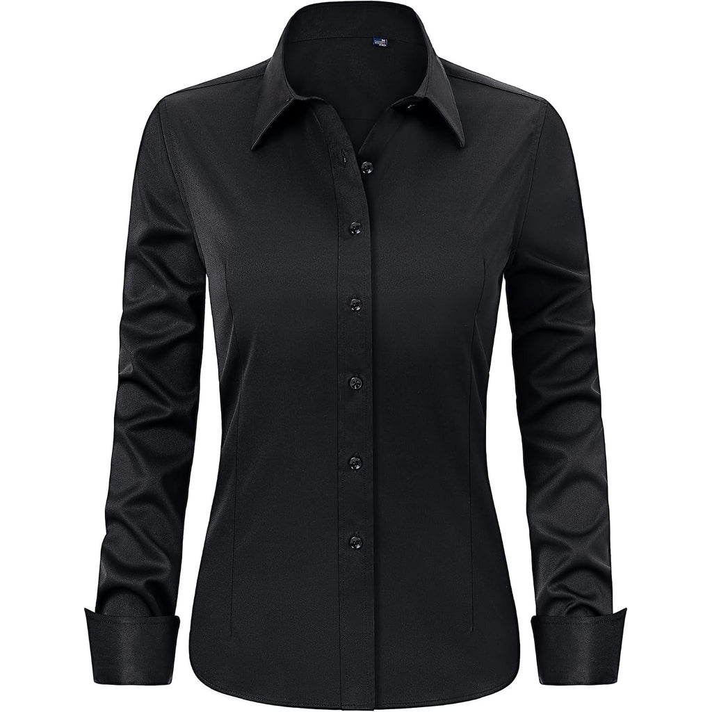 J.Ver Womens Dress Shirts Long Sleeve Button Down Shirt Wrinkle-Free Business Casual Blouse Office Work Tops