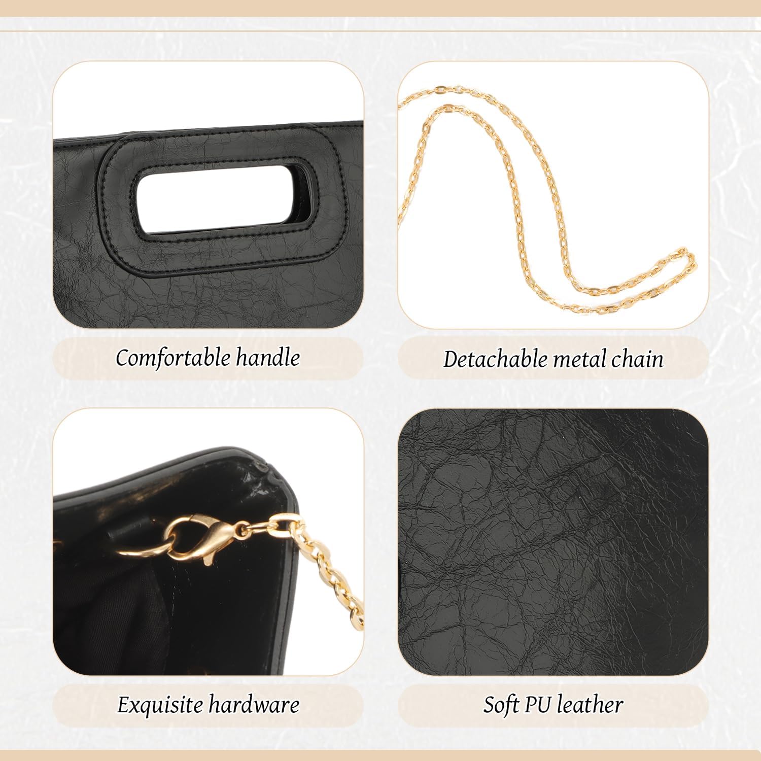 Freie Liebe Summer Clutch Purses For Women Evening Bag Fashion Top Handle Handbags For Wedding, Cocktail, Prom With Chain