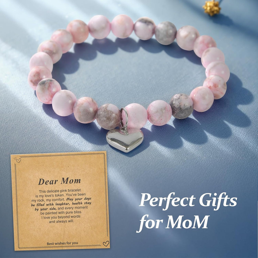 Mothers Day Gifts for Mom Wife Grandma, Valentines Day Gifts, Christmas Gift for Mom Women, Birthday, Unique Handmade Natural Stone Bracelet.