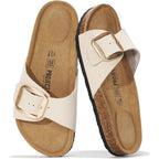 Project Cloud 100% Genuine Leather Sandals Women Dressy Beach Essentials Slides for Women Footwear - Lightweight with Memory Foam Insole Sandals for Women 2026 - Womens Slides