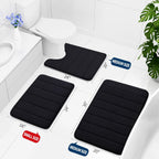 Memory Foam Bath Mat, 30" X 20", Ultra Soft Bathroom Rugs, Water Absorbent And Machine Washable Bath Rug For Bathroom, Shower, And Tub, Black