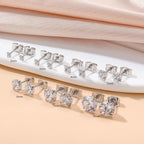 7 Pairs Silver Cubic Zirconia Stud Earrings for Women Trendy Stud Earrings Set Hypoallergenic Stud Earrings 20G CZ Studs Earrings for Women Jewelry Stud Earring