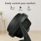 Vornado 630 Mid-Size Whole Room Air Circulator, 3-Speed, Floor Fan For Bedroom, Office, Home, Adjustable Tilt Head, 9 In, Quiet Cooling, Large Electric Fan, Black