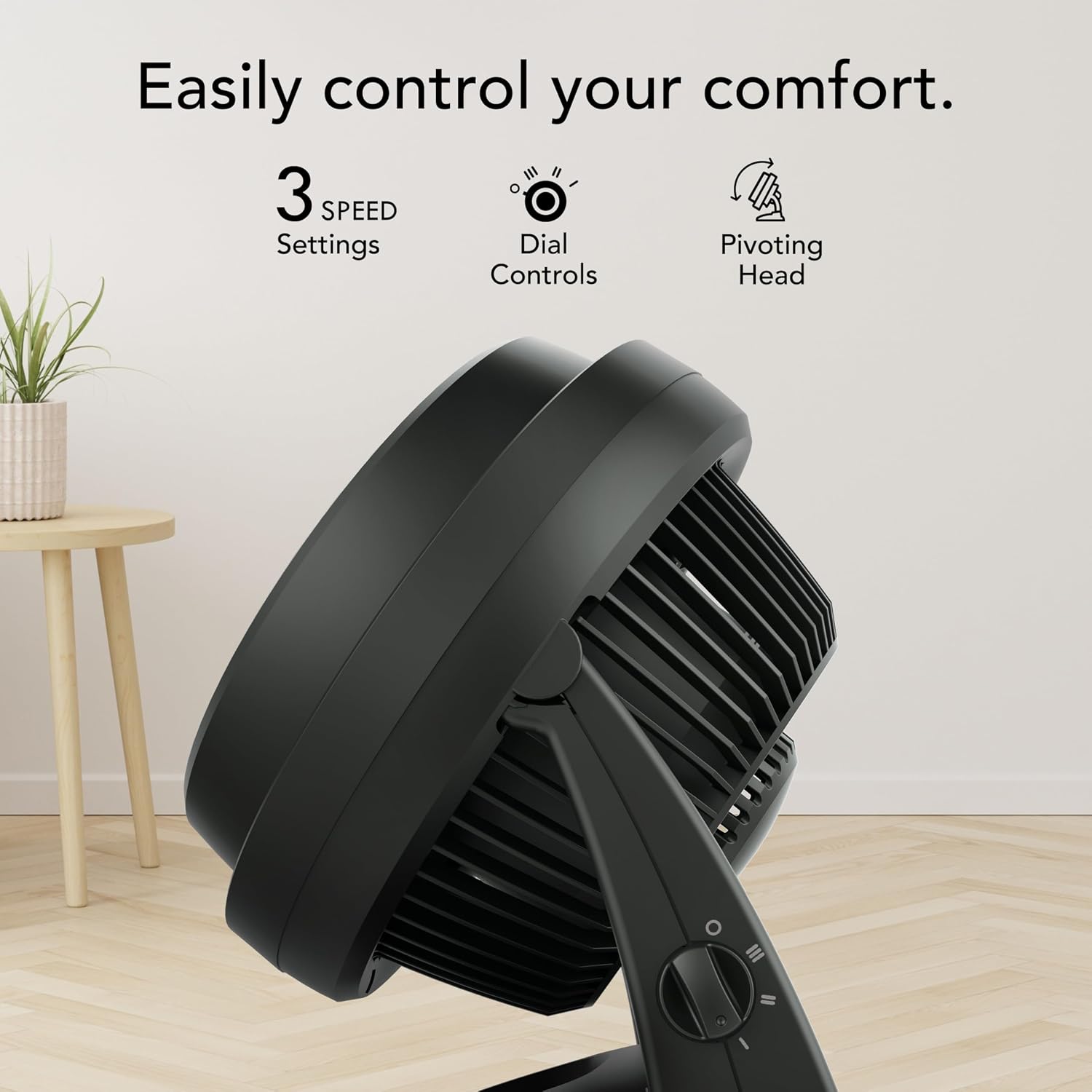 Vornado 630 Mid-Size Whole Room Air Circulator, 3-Speed, Floor Fan For Bedroom, Office, Home, Adjustable Tilt Head, 9 In, Quiet Cooling, Large Electric Fan, Black