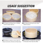MacaRio Bamboo Steamer Basket Set 10 inch Steamer for Cooking, with Side Handles Chopsticks Ceramic Sauce Dishes Paper Liners, for Dim Sum Dumplings Buns Seafoods Rice Asian Foods