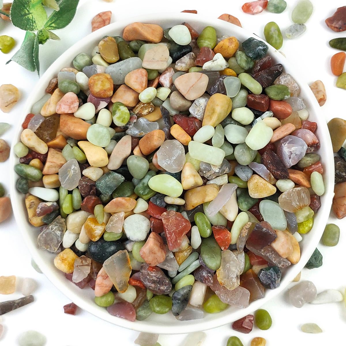 2Lb Succulent And Cactus Colorful Pebbles, 3/8 Inch Pebbles For Indoor Plants, Natural Decorative Polished River Rocks For Vases, Planters And Outdoor Gardening