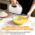 Handmixer Electric Handheld - 5 Speed Portable Kitchen Mixer Electric With 5 Stainless Steel Accessories Whisk, Food Beater For Whipping Mixing Cookies