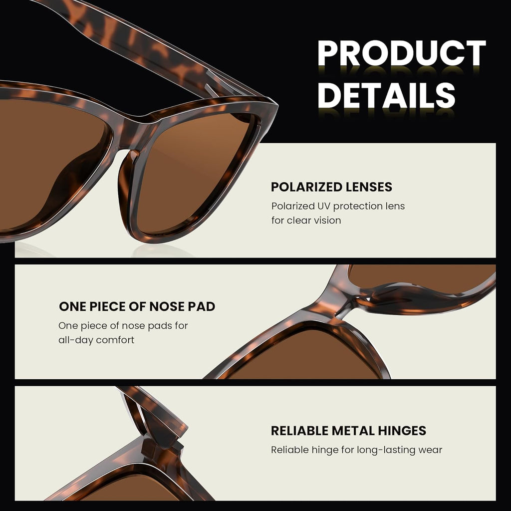 Polarized Sunglasses for Women Trendy Womens Sunglasses Classic Retro Designer Sun Glasses UV Protection Shades