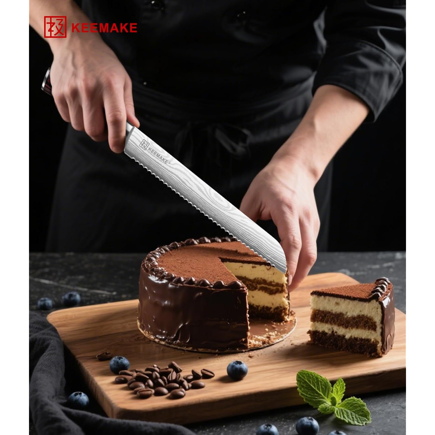10 Inch Bread Knife For Homemade Bread - Ultra Sharp For Serrated Sourdough, Crusty Artisan Loaves, Bagels & Cake, High Carbon Stainless Steel Slicing Knife With Cover & Dad Gift Box