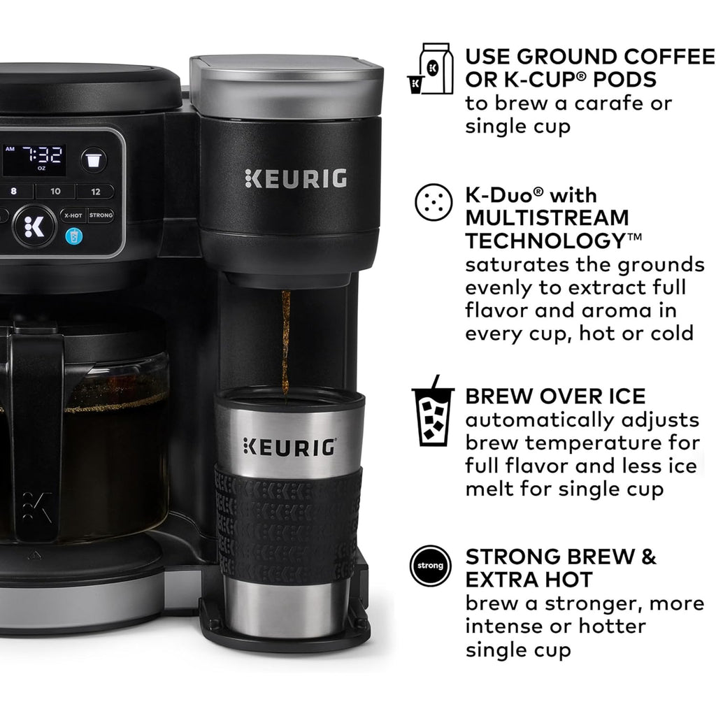 Keurig K-Duo Hot & Iced Single Serve & Carafe Coffee Maker, MultiStream Technology, 72oz Reservoir (Gen 2)