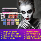 9 Colors Face Body Paint Set,1.01X9Oz/Box,Water Based Washable Face Paint For Adult Kid,Elphaba Green Face Paint,Safe Body Paint For Skin,Red White Blue Face Painting Kit For Halloween Makeup