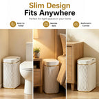 Bathroom Trash Can With Lid, 5 Gallon Automatic Touchless Garbage Can, Motion Sensor Smart Trash Bin, Slim Waterproof Waste Bin For Living Room, Bedroom, Office, Kitche