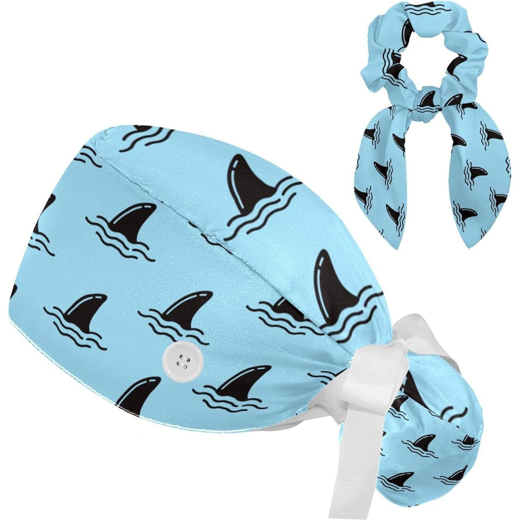 Women'S Working Caps With Bow Scrunchies Cute Dog Paws Pattern Lace-Up Hat Unisex Hair Covers One Size