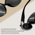 Joopin Big Womens Sunglasses Polarized Trendy Sun Glasses Large Rectangle UV Protection Rhinestone Sunnies A01-black Simple Packaging