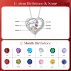Personalized Mother Necklace Sterling Silver Birthstone Necklace for Women Mom Grandma Customized Jewelry Gifts for Christmas Mothers Day