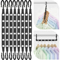 Space Saving Hangers For 48 Clothes, Reinforced Collapsible Hangers With 360° Swivel Hook, Hanger Hooks Space Saver For Closet Organizers And Storage, Dorm Room Essentials, Fully Assembled, Black