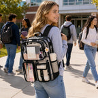 Clear Backpack For School, 17 Inch Heavy Duty Pvc Transparent Bookbag | Reinforced Straps Stitches, Clear Bag For Stadium Events Girls Boys, Large Capacity Backpack For Security College Work Black