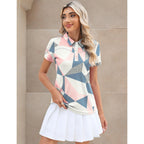 Womens Golf Polo Shirts Collared Short Sleeve T Shirt Lightweight Moisture Wicking Polo Casual 3 Buttons Outfits