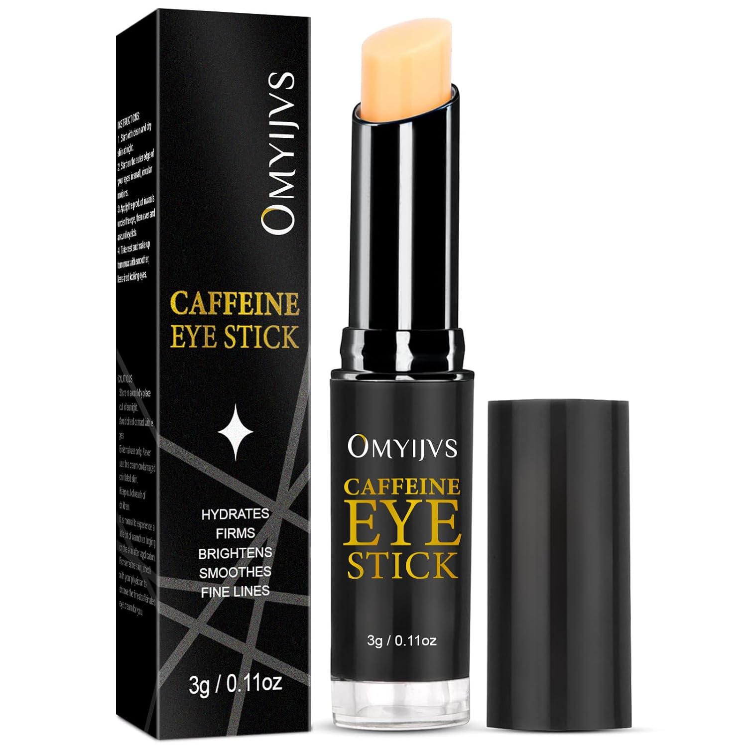 Caffeine Eye Stick With Retinol, Hyaluronic Acid For Dark Circle, Wrinkles, Under Eye Cream Anti Aging For Puffiness And Bags Reduces Fine Lines