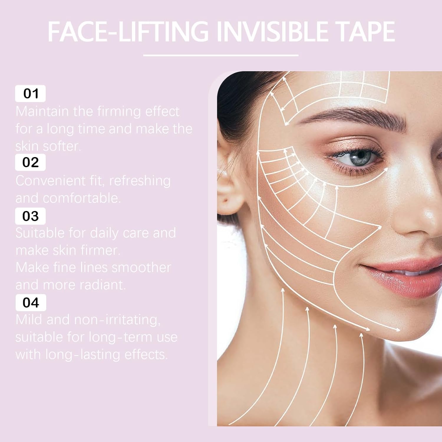 Face Lift Tape, Face Lift Tape Invisible, Instantly Tightens Skin, Lifts Wrinkles Around Eyes, Shapes Facial Contours, Hides Double Chins, Creates a V-Shaped Face, for Daily Care (Two box of 80 PCS)