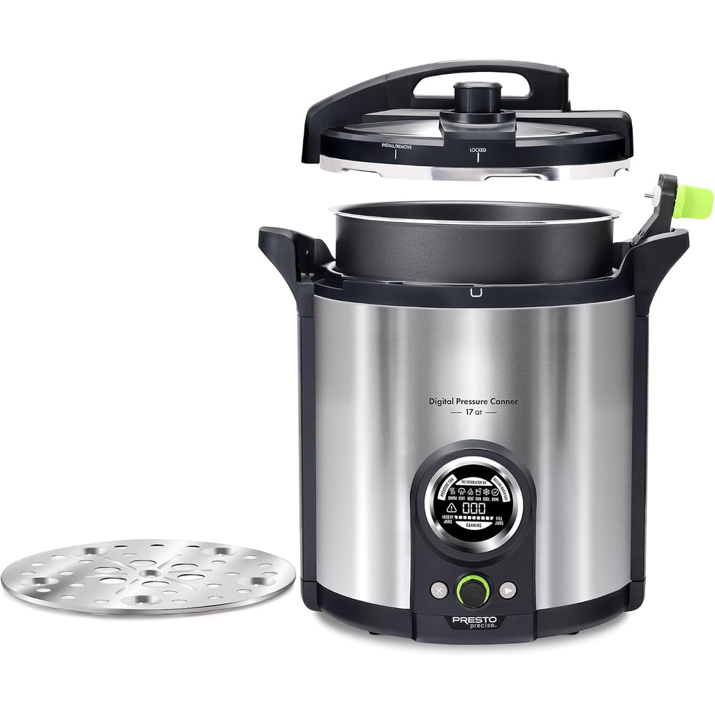 Presto 02152 17-Quart Digital Pressure Canner - Digital Display, Waterbath Capable, 10 Built-In Safety Features, Recipe Book, Stainless Steel
