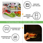 HOMBERKING 18 Piece Glass Food Storage Containers with Lids, Glass Meal Prep Containers, Airtight Lunch Bento Boxes, BPA-Free & Leak Proof, Oven, Freezer and Dishwasher Safe (9 lids & 9 Containers)