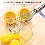 Stainless Steel Whisk Set 8" 10" 12" Kitchen Whisk Balloon Whisk Kitchen Wisk Wire Whisks For Cooking, Whisking, Blending, Beating, Stirring-3 Pack…
