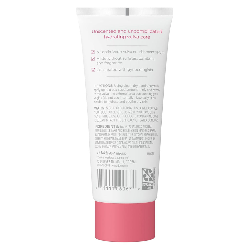 Dove Ultra Gentle Vulva Balm For Women, 3 Oz | Fragrance-Free Vulva Balm With Hyaluronic Acid To Help Soothe Dryness And Discomfort For Sensitive Intimate Skin