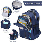 Acesak Backpack For Boys - Boy Backpack Schoolbag For Boys Kids Children Teens Girls Elementary Middle School Bags, Waterproof Lightweight Kids Bookbag Backpacks Casual Daypack With Lunch Bag Set