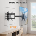 Elived Full Motion Tv Monitor Wall Mount For Most 14-42 Inch Led Lcd Flat Screen Tvs & Monitors, Swivel Tilt Extension Rotation Tv Mount Bracket Max Vesa 200X200Mm, Up To 44 Lbs.