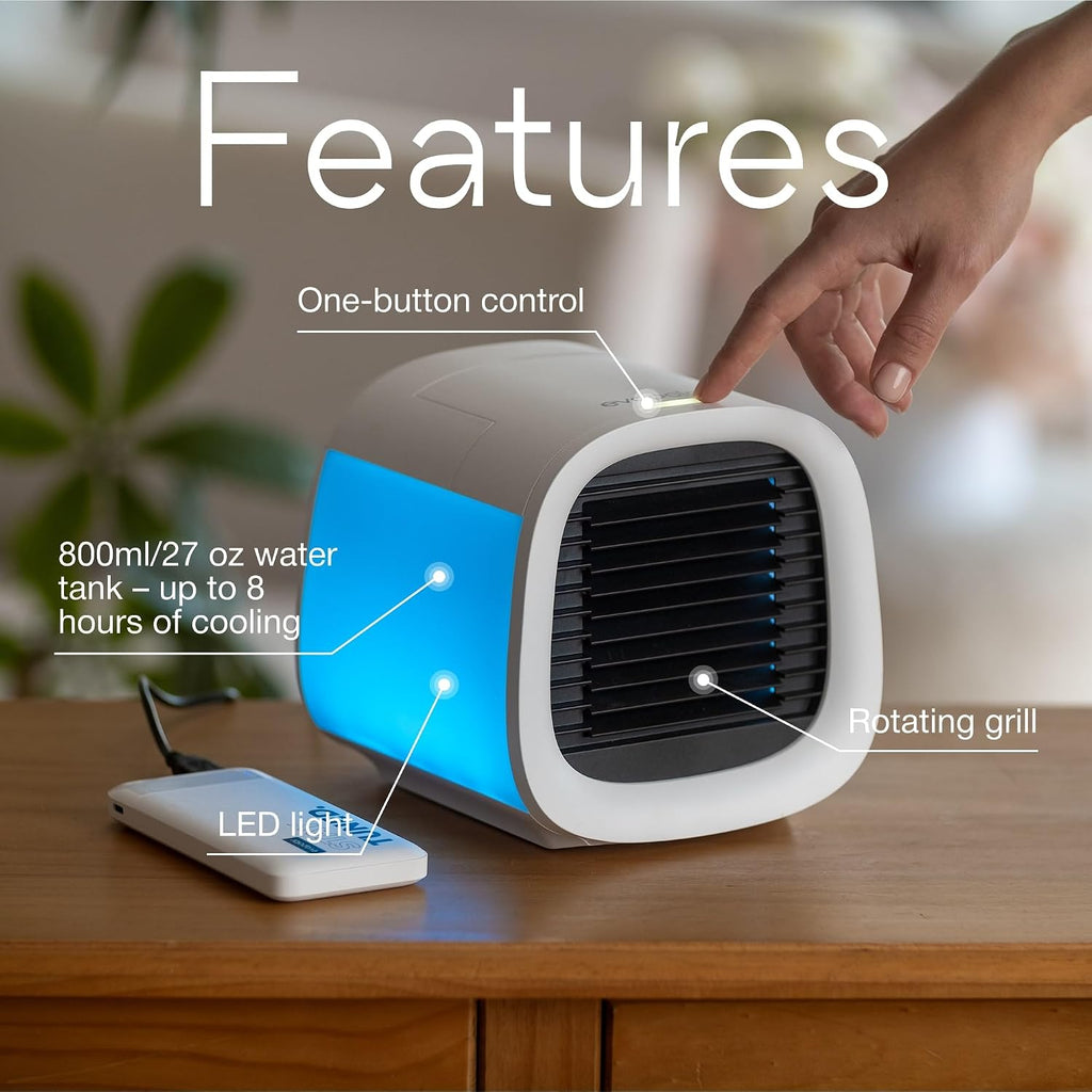 Evapolar Evachill Portable Air Conditioners - Portable Ac Unit - Small Personal Evaporative Air Cooler & Fan For Desk, Office, Car, Camping, White