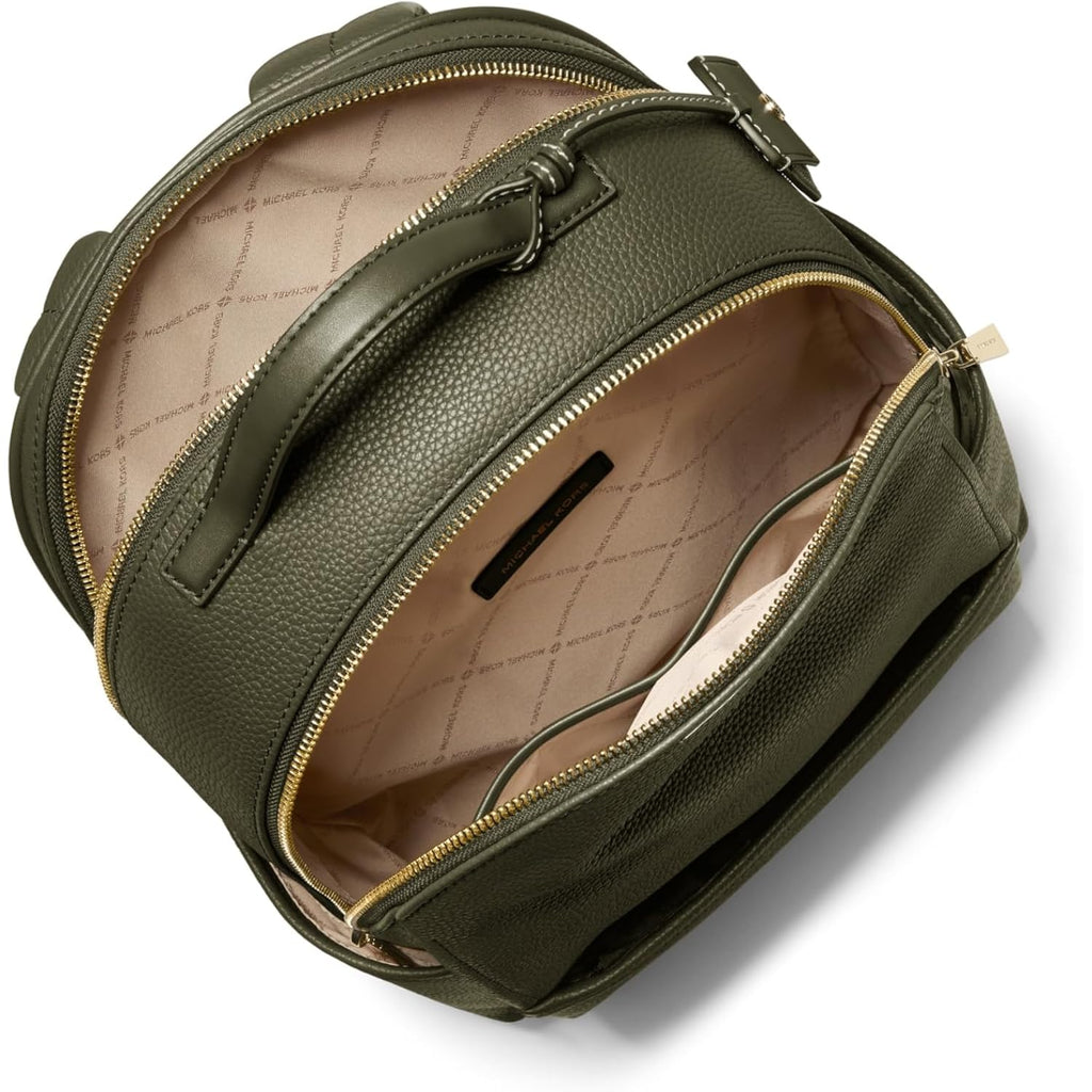Michael Kors Sable Medium Backpack, Gold-Tone Hardware/Pebble Leather/Ivy
