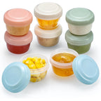 Vitever 8 Pack 2 Oz Salad Dressing Container To Go, Small Condiment Containers With Lids For Lunch Bento Box, Reusable Plastic Snack Jars, Deli Containers, Colorful Sauce Cups, Dishwasher Safe