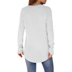Xieerduo Womens Tunic Tops To Wear With Leggings Long Sleeve Thumb Hole Shirts Crew Neck Curved Hem
