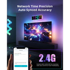 Easyera Smart Digital Wall Clock With App Control, 16.5” Large Rgbic Wall Clock With Multiple Diy Color And Music Sync, Led Display, Auto Dst, Plug-In Clocks For Classroom Home Gym Gaming