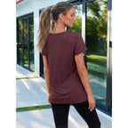 Women's Soft Basic Short Sleeve T-Shirt, Round Neck Tops Summer Casual Tee for Spring Shirts Clothes Everyday Wear